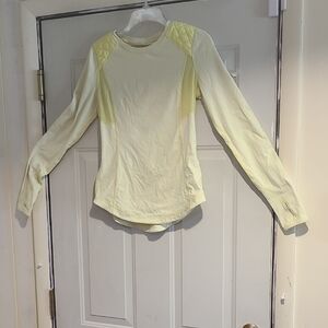 Lululemon Athletica Yellow Raglan Long Sleeve Tee